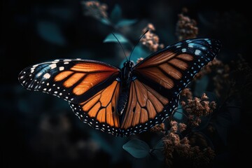 Naklejka na ściany i meble Monarch butterfly. Generative AI