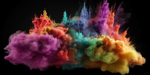 Fototapeta na wymiar Colorful Burst A Powdery Explosion of Hues, Generative AI