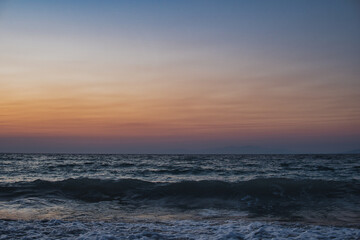 Few minutes after the sunset over Mediterranean Sea