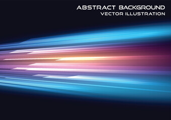 Abstract modern hight speed light line technology effect on black background vector illustration.