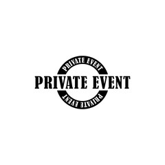 Private event sign icon on white background. 