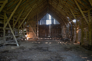 Interior of old barn