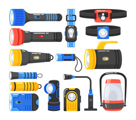 Flashlights With Different Sizes And Designs Features Durable Exterior With Powerful Led Lights And Easy-to-use Controls Generative AI - obrazy, fototapety, plakaty