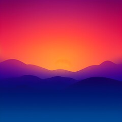 Smooth Sunset Hues and Minimalistic Design, Generative AI