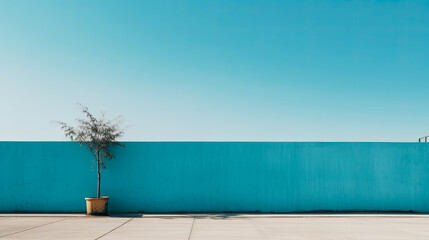 blue sky and white wall