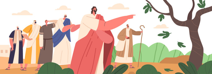 Jesus Cursed A Fig Tree, It Withered. He Taught His Disciples To Have Faith And Forgiveness Was Necessary Generative AI
