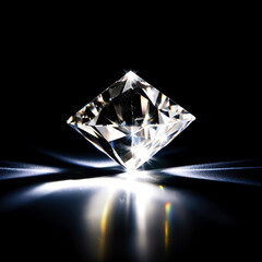 diamond reflecting the light of a laser beam, ai