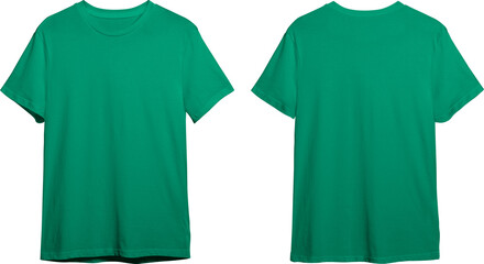 Kelly green men's classic t-shirt front and back - obrazy, fototapety, plakaty