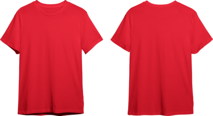 Red men's classic t-shirt front and back