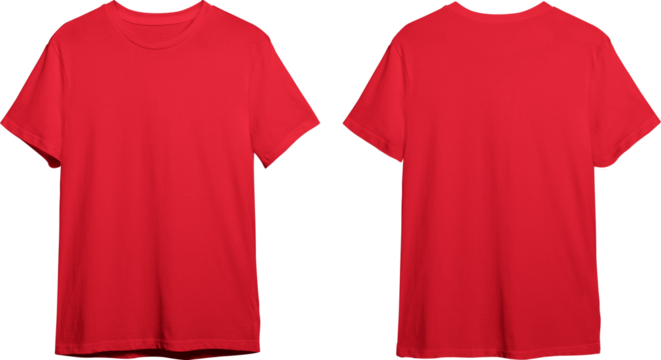 Red men's classic t-shirt front and back