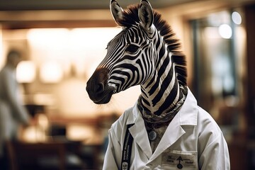 Fototapeta na wymiar Zebra Medical Physician Generative AI