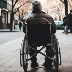 Obraz premium person in a wheelchair, ai