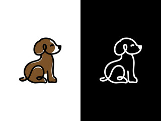 dog logo, modern pet animal