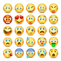 Emoji and sad icon set vector image