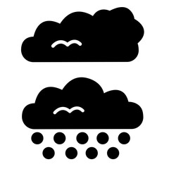 Cloud Icons Black. Vector Weather Icons. Black Clouds