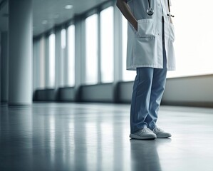 Fototapeta premium Hospital Setting With Physician Waiting Generative AI