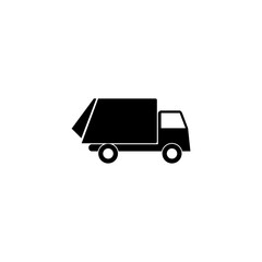 Recycle truck icon on White Background. 