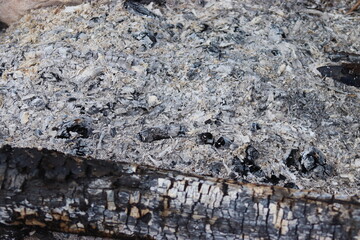 Ashes from a burning fire