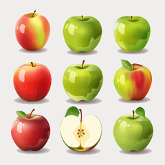 A pack of bright red apples with a shadow effect