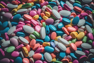 Multi Colored Medication Background Generative AI