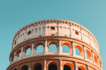 Colosseum, rome italy. Minimalist photography. Generative AI.