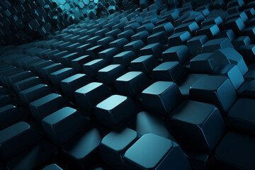 Obraz premium Room made of Futuristic Block Walls, Hexagons Tile Pattern. Generative AI. High quality photo Generative AI