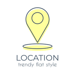 Simple pointer icon on a white background in trend flat style. Suitable for applications, websites, online shops