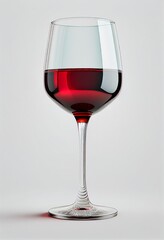 Glass of red wine White Background