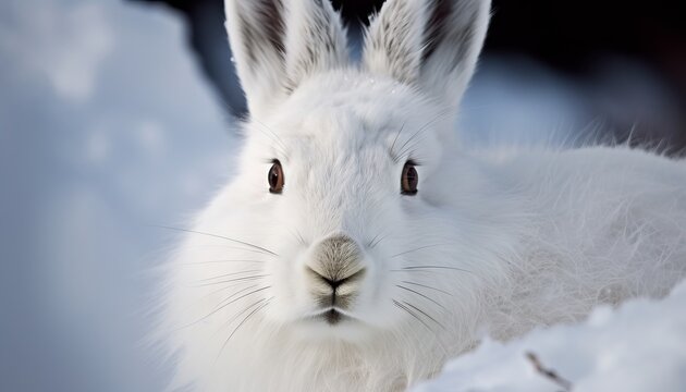 Arctic Hare in the north pole ai, ai generative, illustration