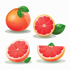 Grapefruit vector icon set for your projects