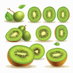 Fototapeta premium Kiwi fruit vector pattern for your wallpaper or fabric design