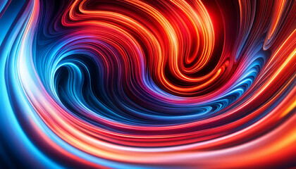 Abstract neon red and blue fluid art background