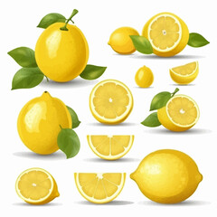 Lemon stickers with a minimalist design