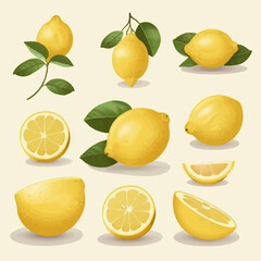 Lemon vector graphics with a futuristic geometric design