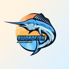 Swordfish Vector Mascot Logo Design