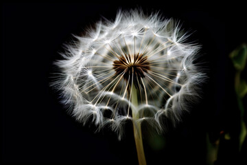 Beautiful dandelion close-up. Digitally generated AI image