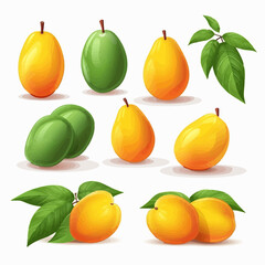 Obraz premium Vector illustration of a mango with a realistic texture and shading
