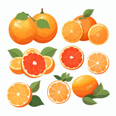 A collection of orange vector graphics with a geometric pattern for a modern look.