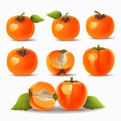 Illustrate your fruit-themed packaging with these vibrant persimmon vector graphics.