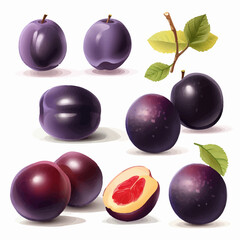 Illustrate your packaging designs with these vibrant plum vector graphics.