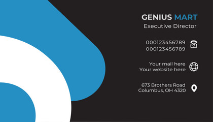 professional creative Minimalist black and blue color variation Modern corporate business card design template professional creative