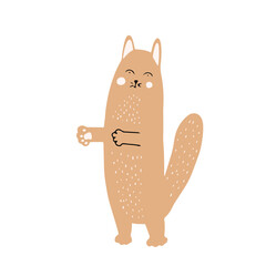 Cute hand drawn cat waiting for a hug.
Vector illustration.