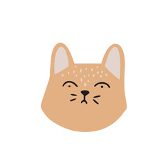 Cat head vector illustration.
Hand drawn cute style.