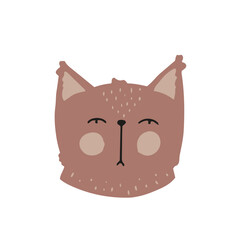 Cat head vector illustration.
Hand drawn cute style.