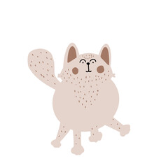 Obraz na płótnie Canvas Cute handdrawn cat walking around. Vector illustration