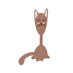 Cutehand drawn cat laying . Vector illustration 