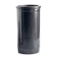 Cylinder liner of the diesel engine of the truck, insulated on a white background.
