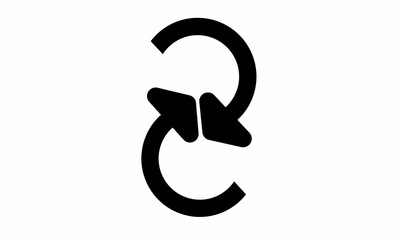 Fototapeta premium Reload symbol vector illustration. Flat design. Suitable for business reloading business logos. Simple icon.