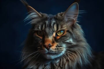 Fototapeta premium A beautiful close up cat, generative ai