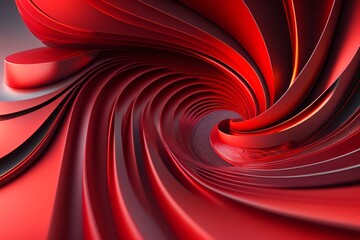 3D Red Swirl Abstract Background